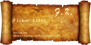 Ficker Kitti névjegykártya